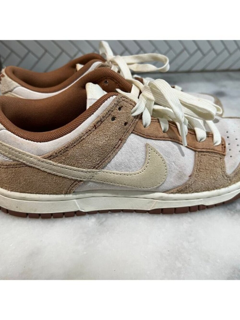 Nike Dunk Low Medium Curry DD1390-100 Men's 8.5 Tan Brown Sail Suede Retro